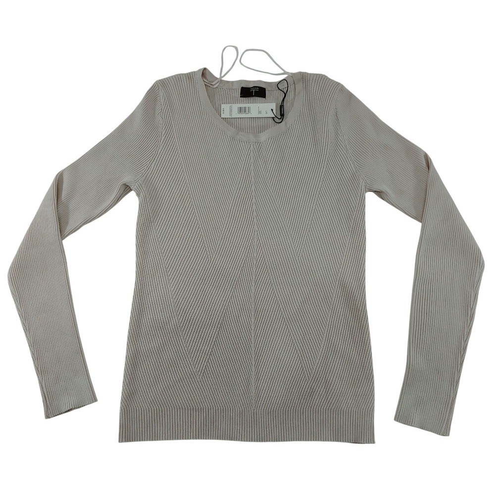 Tahari Pale‎ Platinum Ribbed Sweater Large Long Sleeve Knit Top New